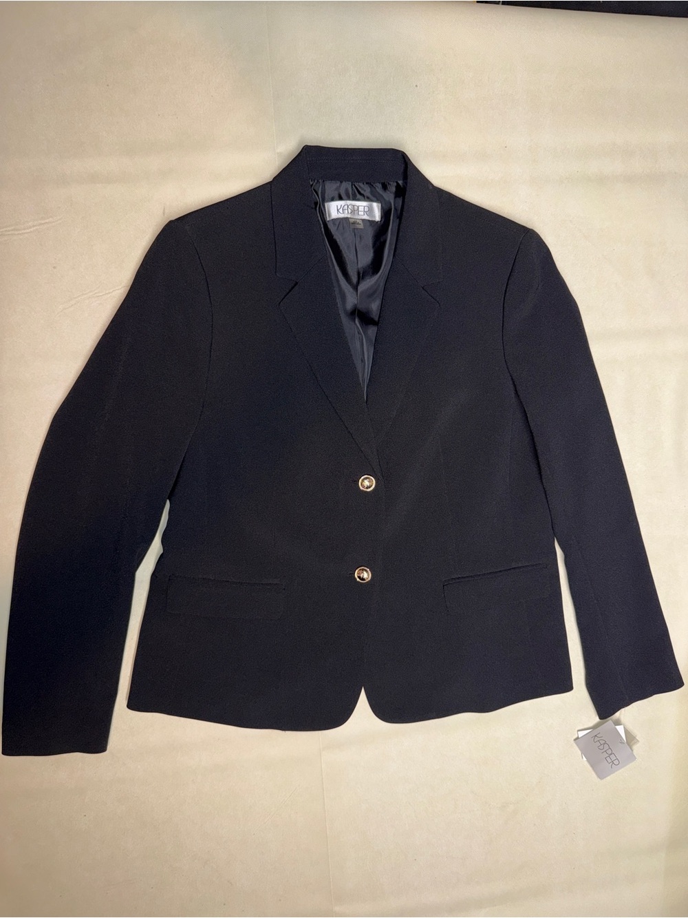Kasper Black Women's Classic Notch Lapel Two-Button Blazer